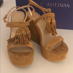 Stuart Weitzman Tasselmania Wedge Sandel NEW
